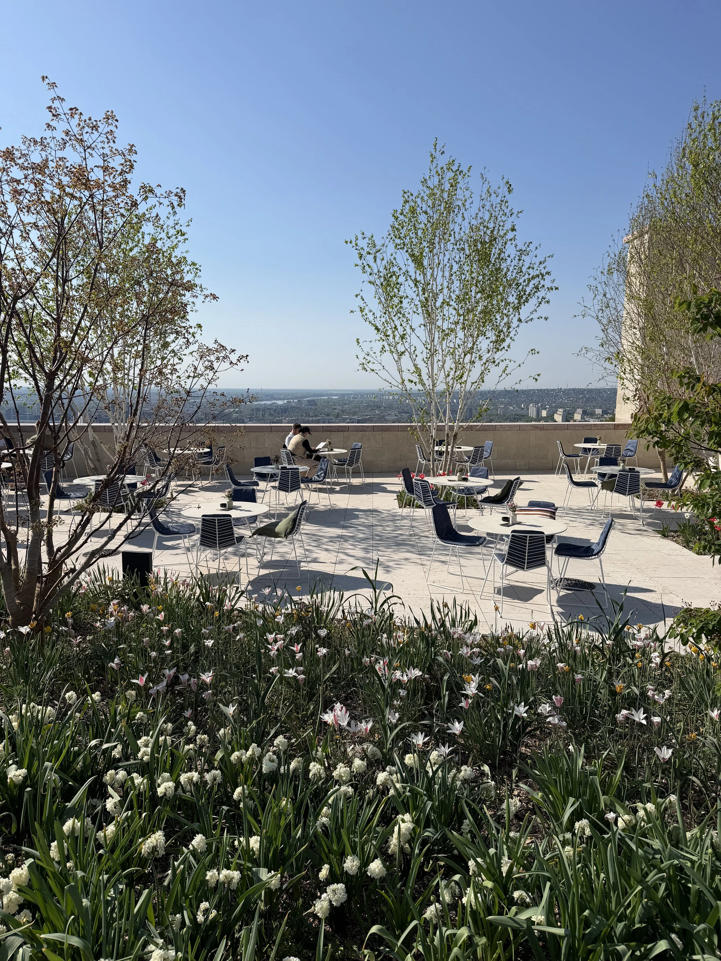 Green spaces and café terrace inside the renovated Citadella fortress, Budapest 2026