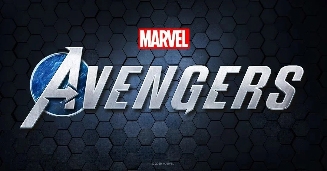 Marvel Avengers logo with hexagonal background