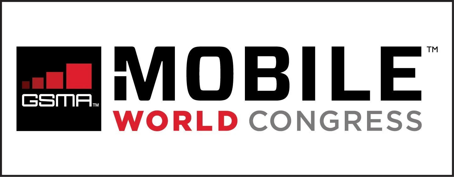 Logo of Mobile World Congress with GSMA branding and red bars.
