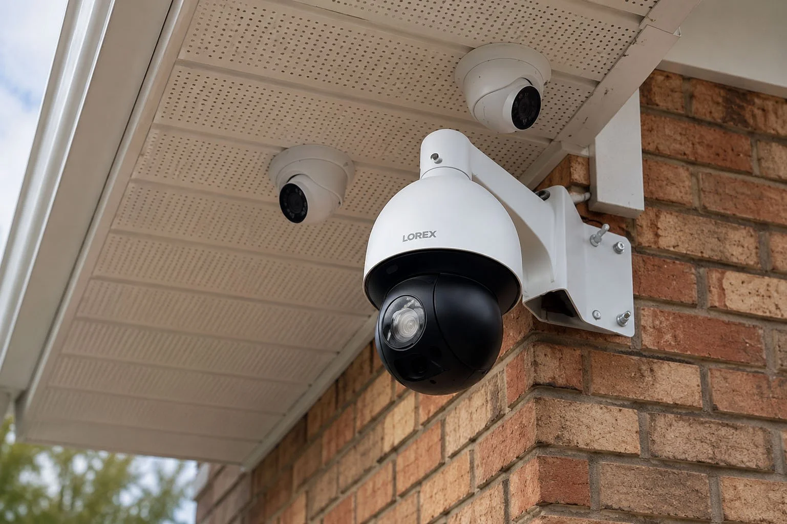 Outdoor security camera system installed on a South Mississippi home
