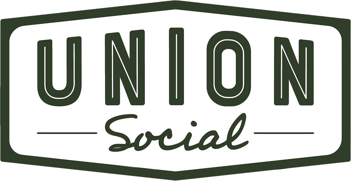 A logo with the words 'Union Social' in green text on a white background, framed by a rectangular green border.
