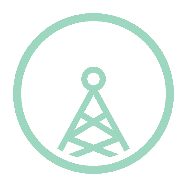 Media icon within a circle.