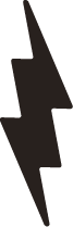 A black lightning bolt icon against a white background.