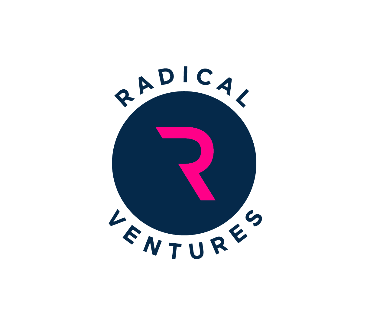 Logo of Radical Ventures with a stylized pink 'R' inside a navy circle, with the words "Radical Ventures" arched around the circle.
