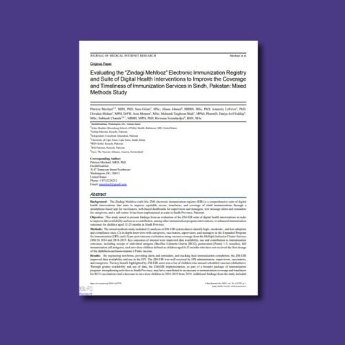 Evaluating the effectiveness of Zindagi Mehfooz Electronic Immunization Registry: A suite of digital health interventions, to improve the coverage, timeliness of immunization services in Pakistan