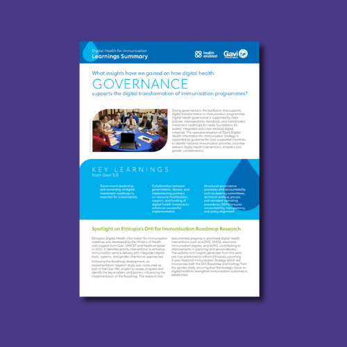 What insights have we gained on how digital health GOVERNANCE supports the digital transformation of immunisation programmes?