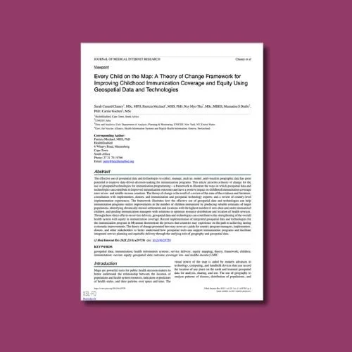 Every Child on the Map: A Theory of Change Framework for Improving Childhood Immunization Coverage and Equity Using Geospatial Data and Technologies