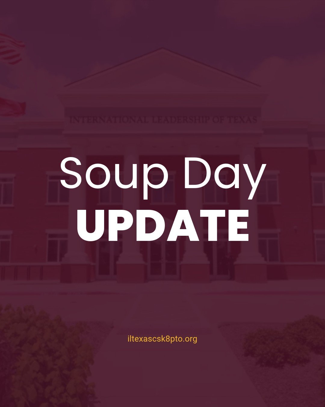 Reminder: Soup Lunch Day is January 22. The sign-up link is now available. If you can donate a pot of soup (homemade or store-bought), we would love your help.

LINK: https://grow.withlome.com/a/87e362e8-fefd-40c9-971f-795766b2c5ff