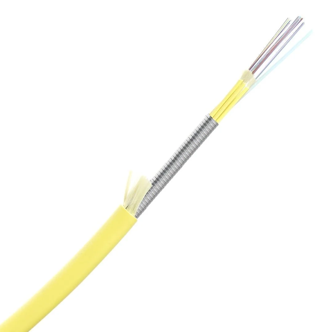 72 Fiber OS2 250um LSZH Indoor Armored Fiber Optic Cable