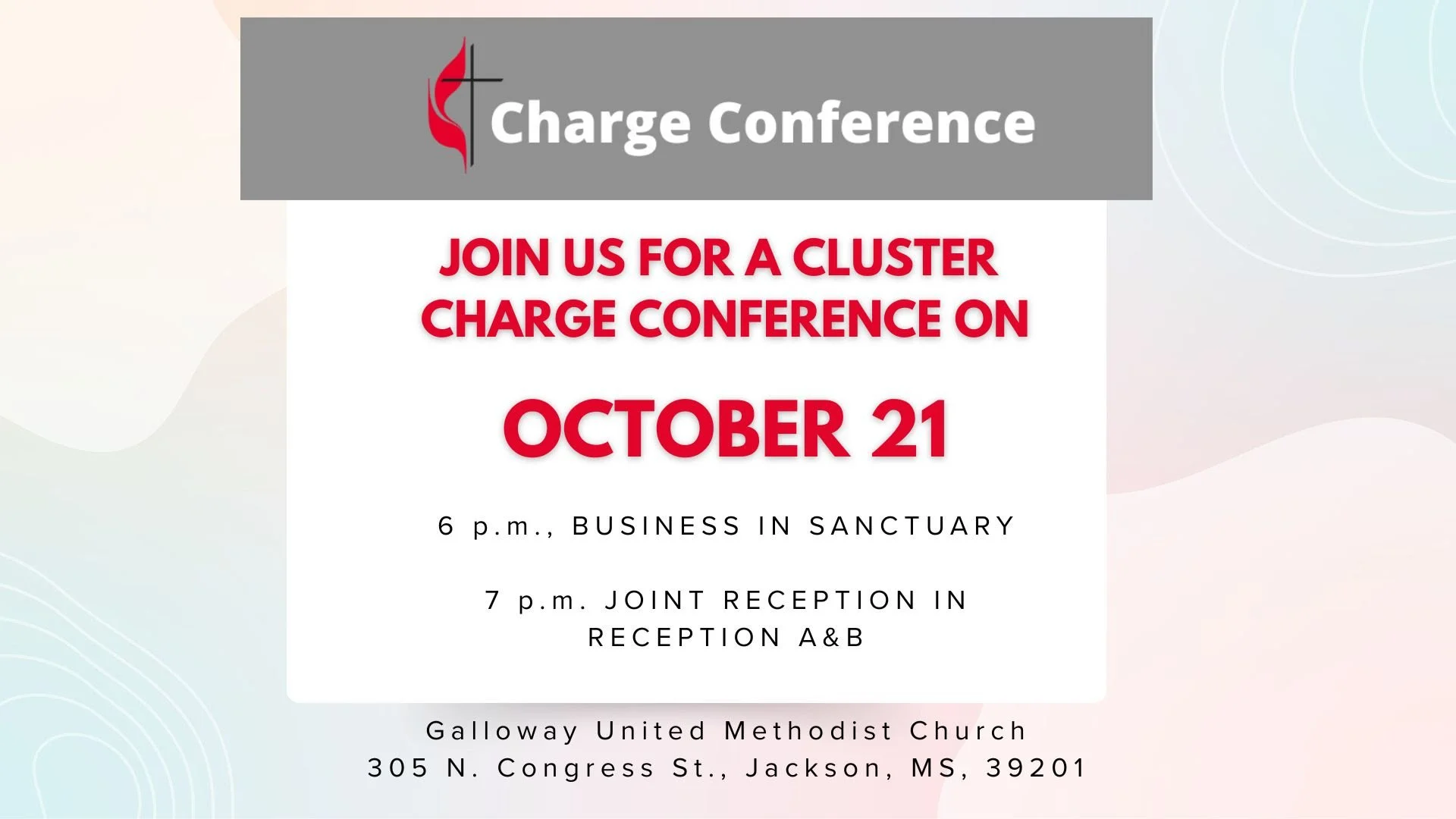 Charge Conference — Galloway United Methodist Church