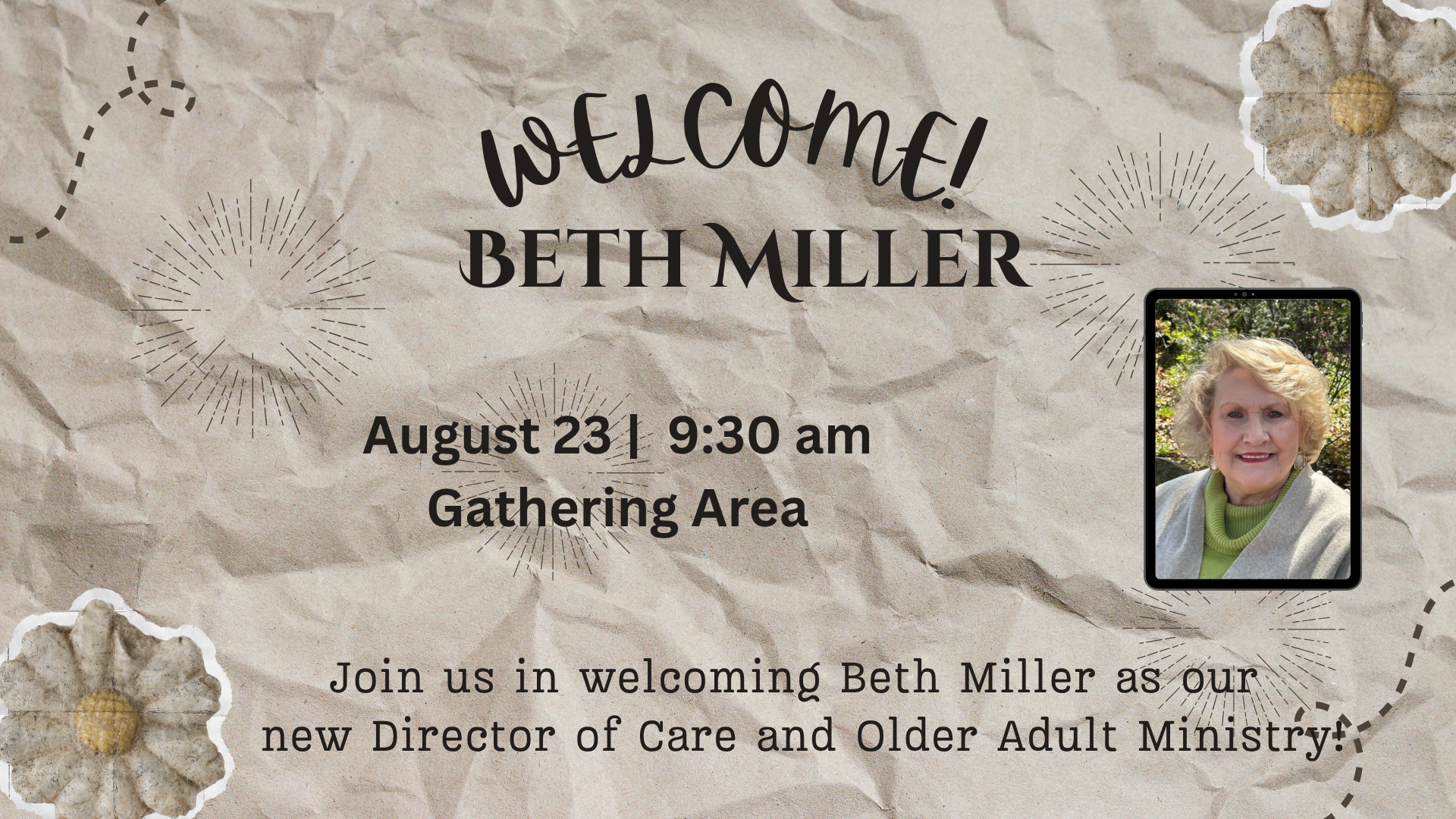 Welcome Beth Miller