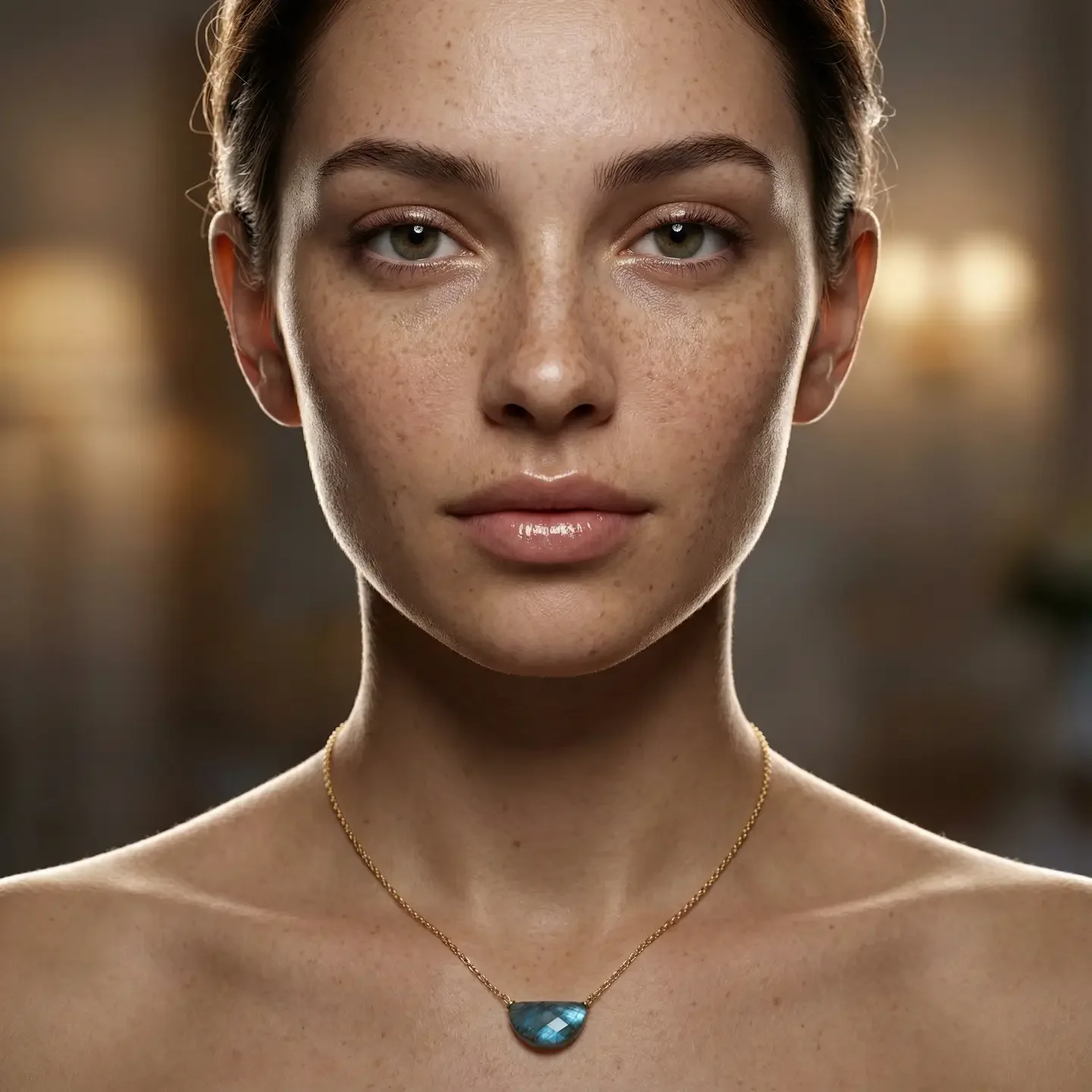 Hand-Made Half Moon Necklace - Chysoprase