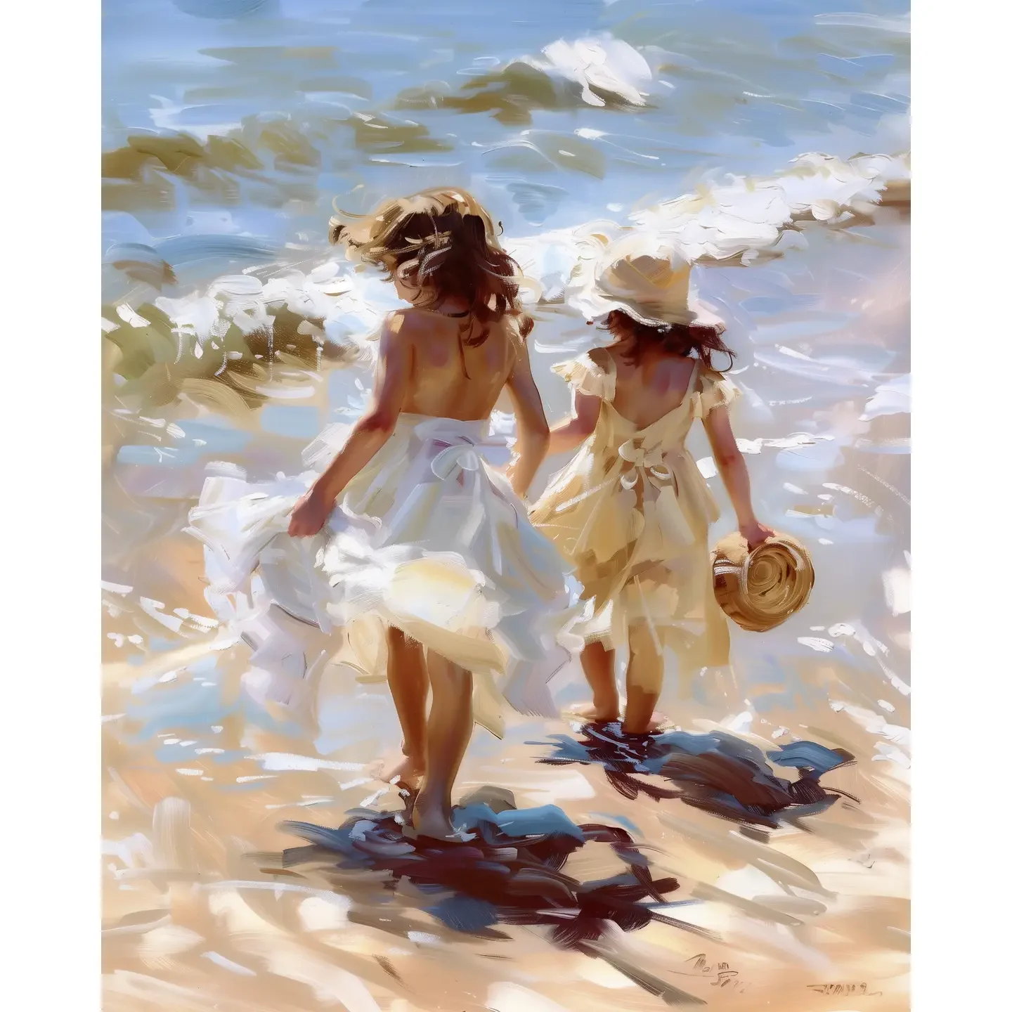 Friends On A Beach 8x10 Art Print 1.webp