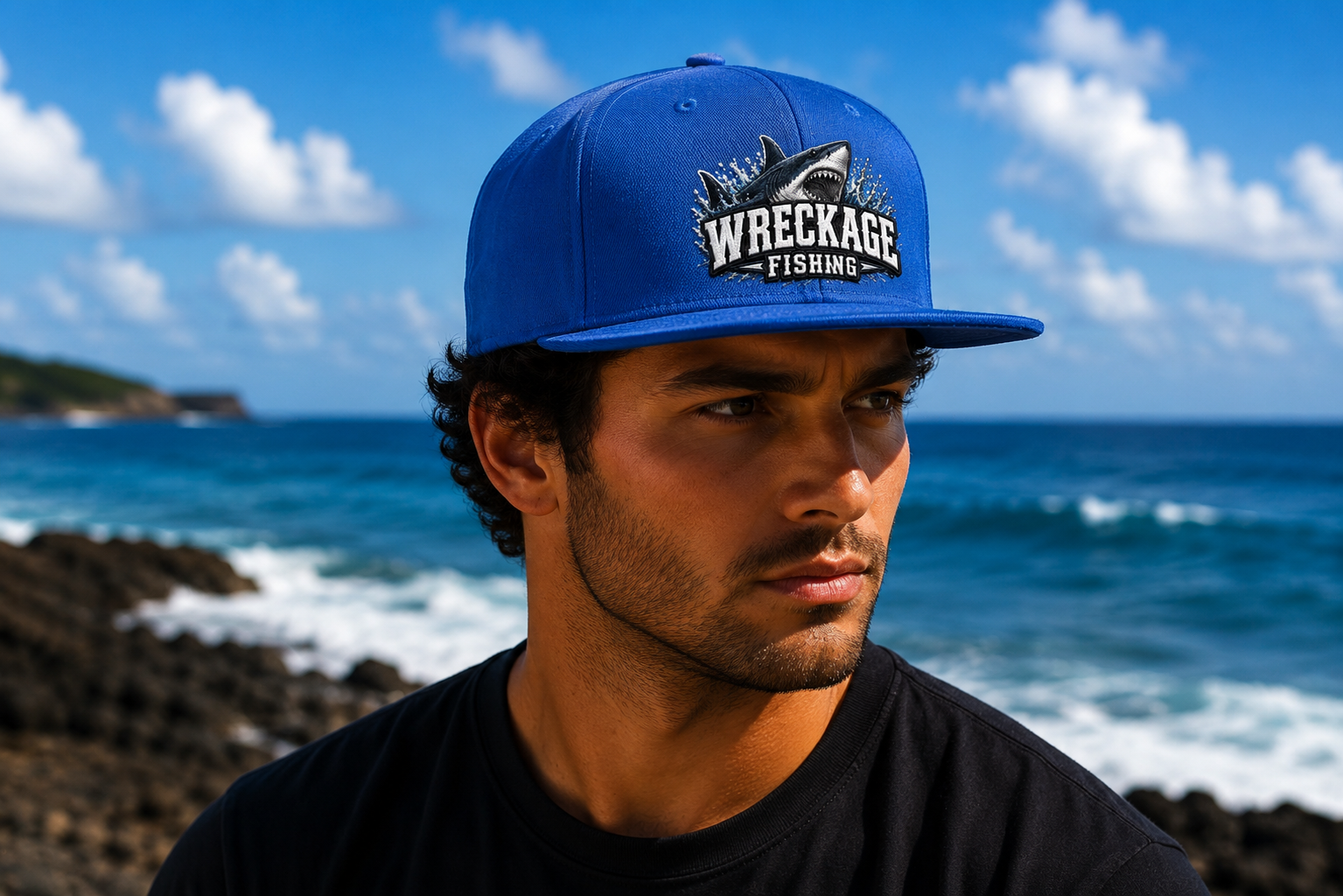 WF Shark Flat Bill Hat royal side.png