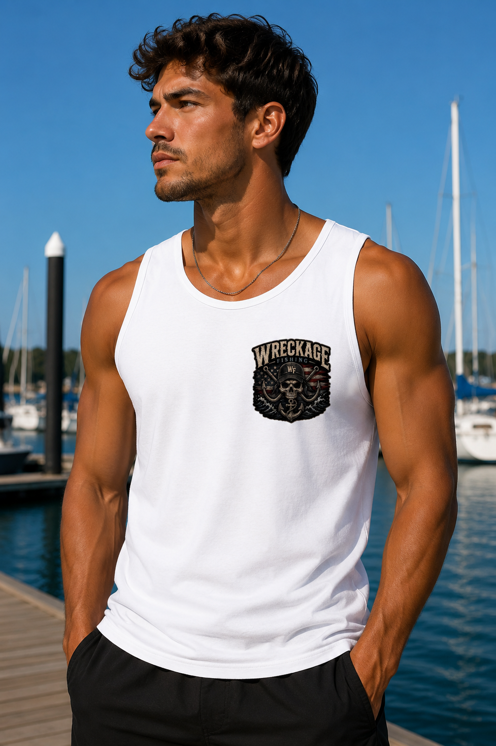 WF Hat and Skull Men's Tank Top white front.png