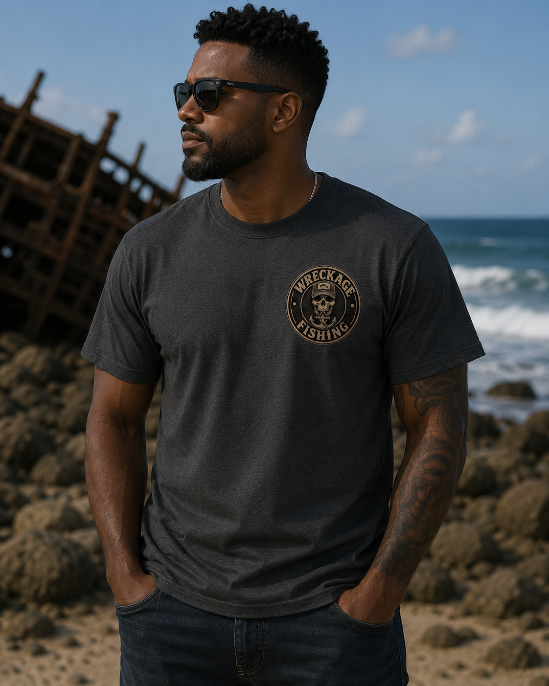 WF Black and Gray Skull Tshirt charocal front.png