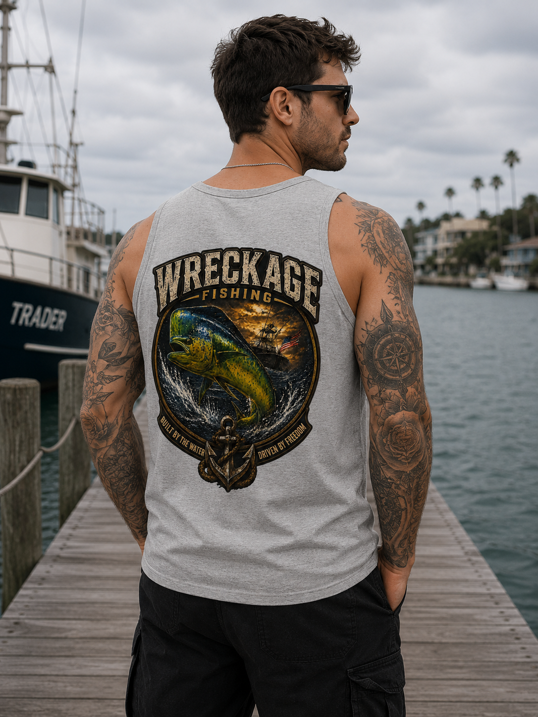 WF Dorado Men's Tank top sports gray back.png
