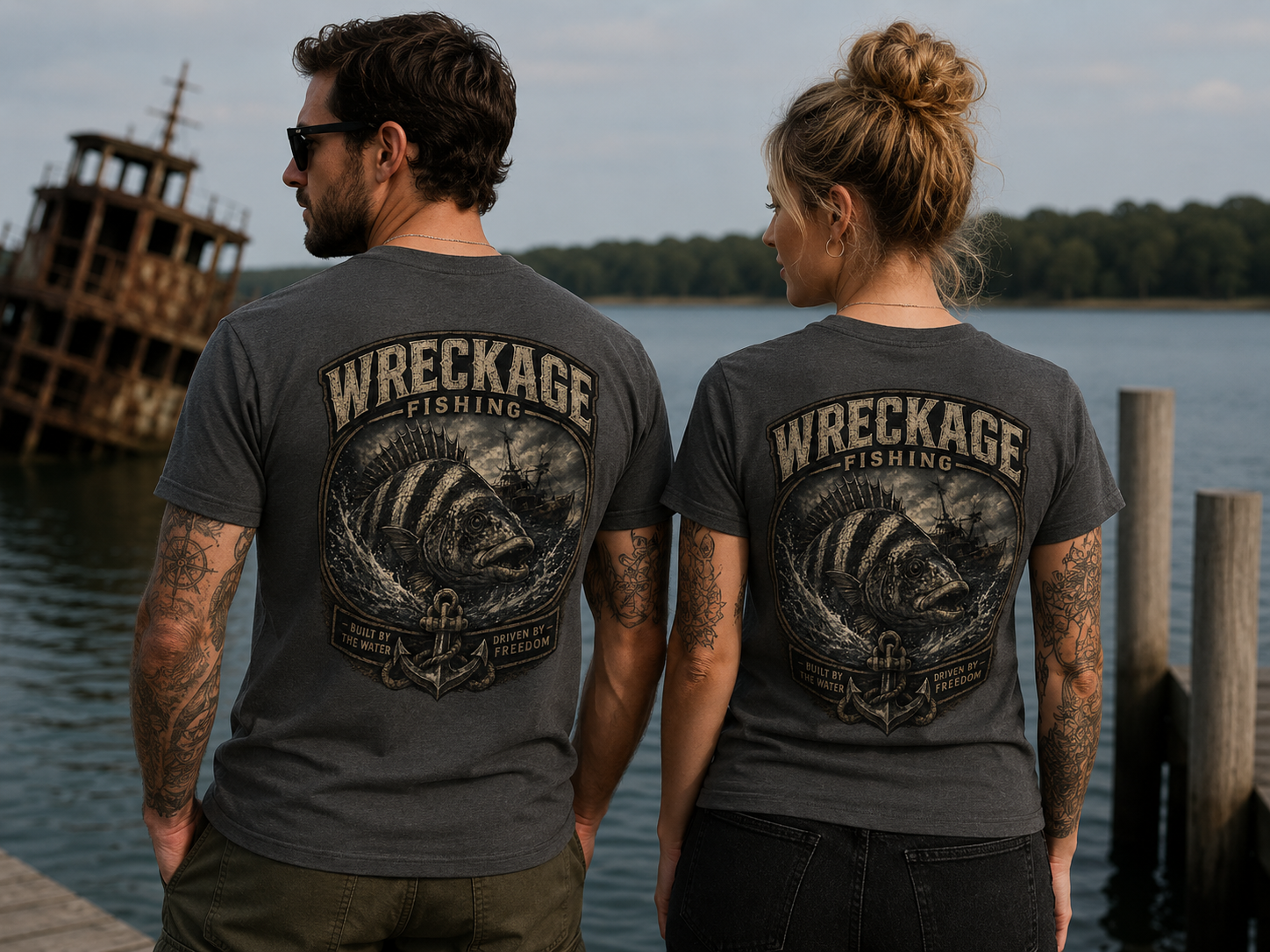 WF Sheephead Tshirt charcoal Back.png