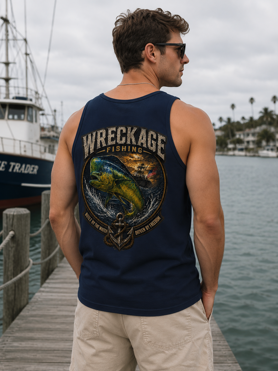 WF Dorado Men's Tank top navy back.png