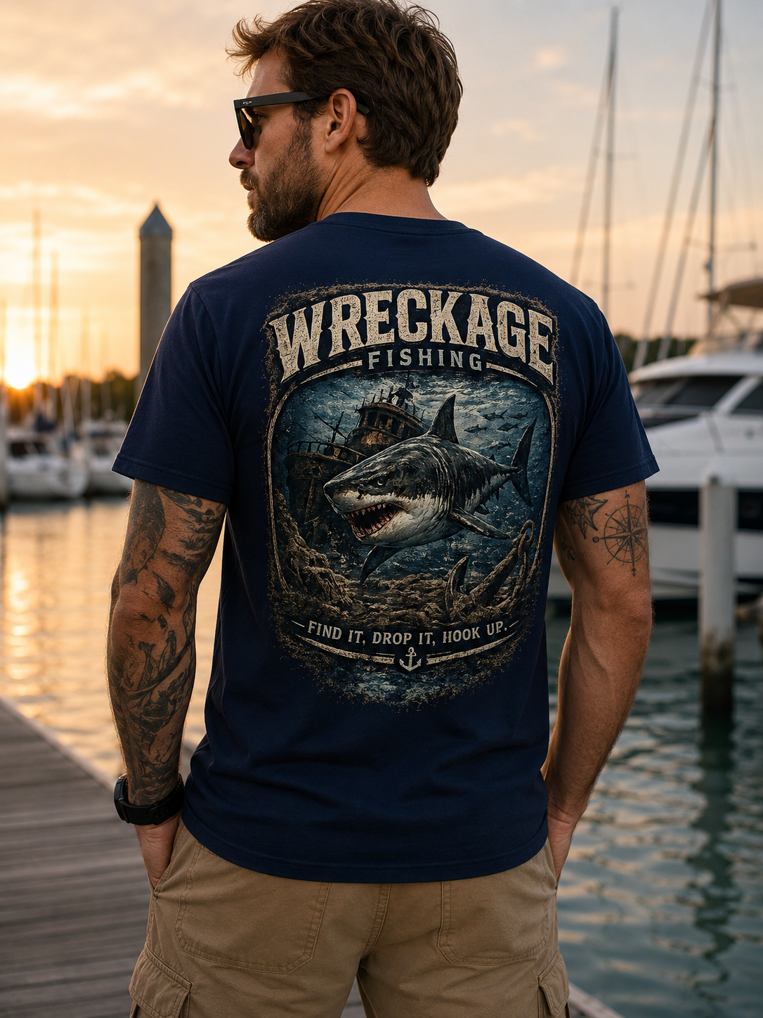 WF Shark Tshirt New navy Back.png