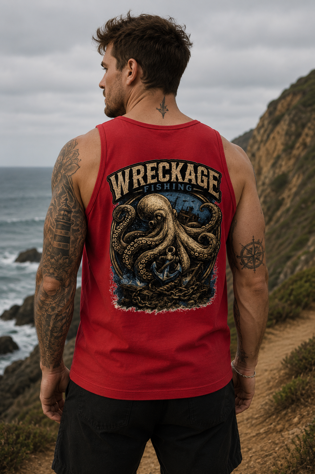 WF octopus Mens tank top red back.png