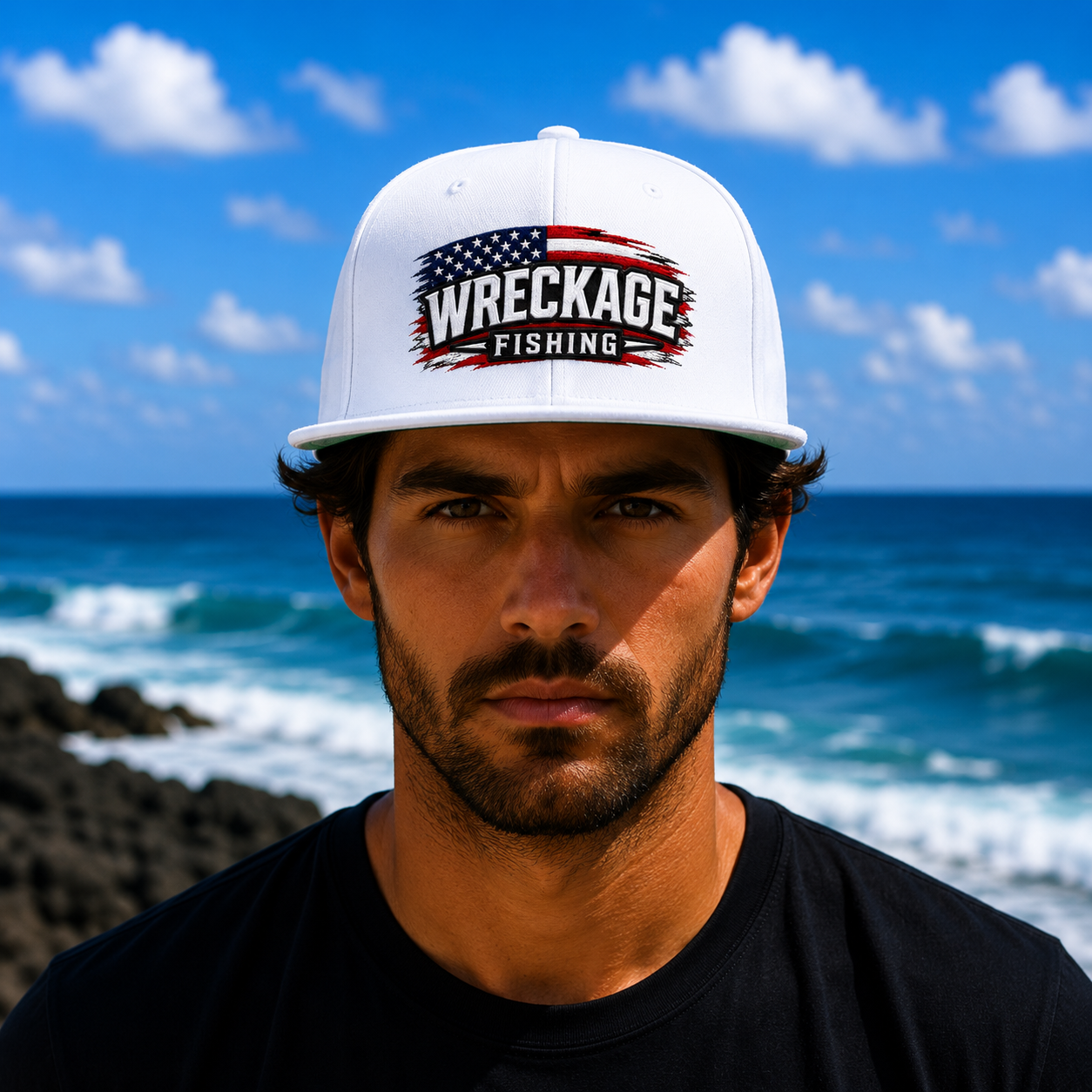 WF American Flag Flat Bill Hat white Front.png
