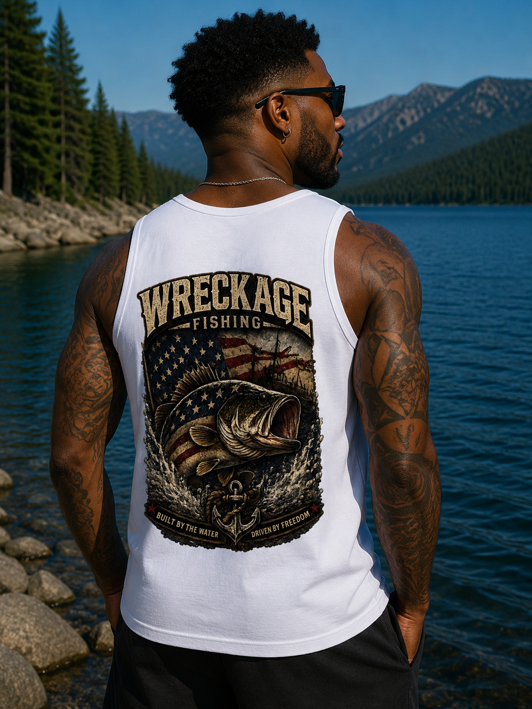 WF Patriotic Bass Men's Tank top white back.png