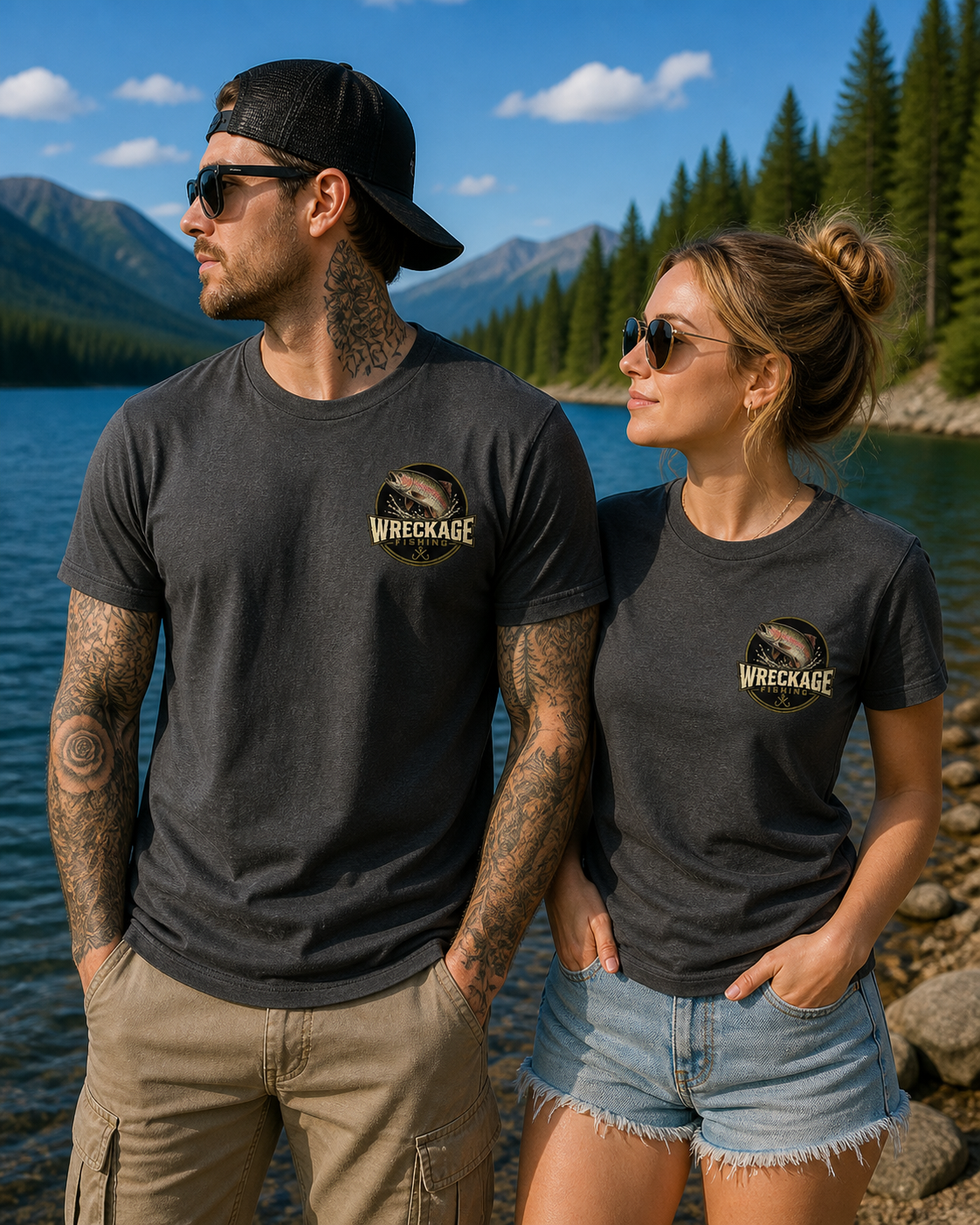 WF Rainbow Trout Tshirt charcoal front.png
