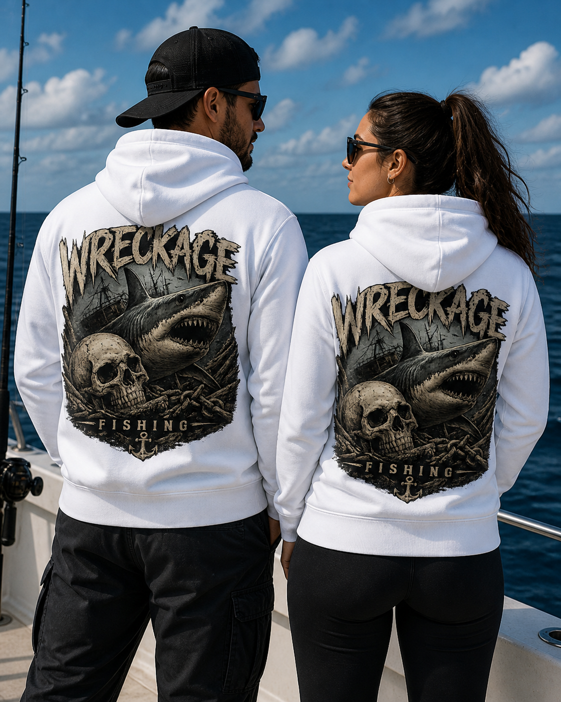 WF skull and shark Hoodie white Back.png