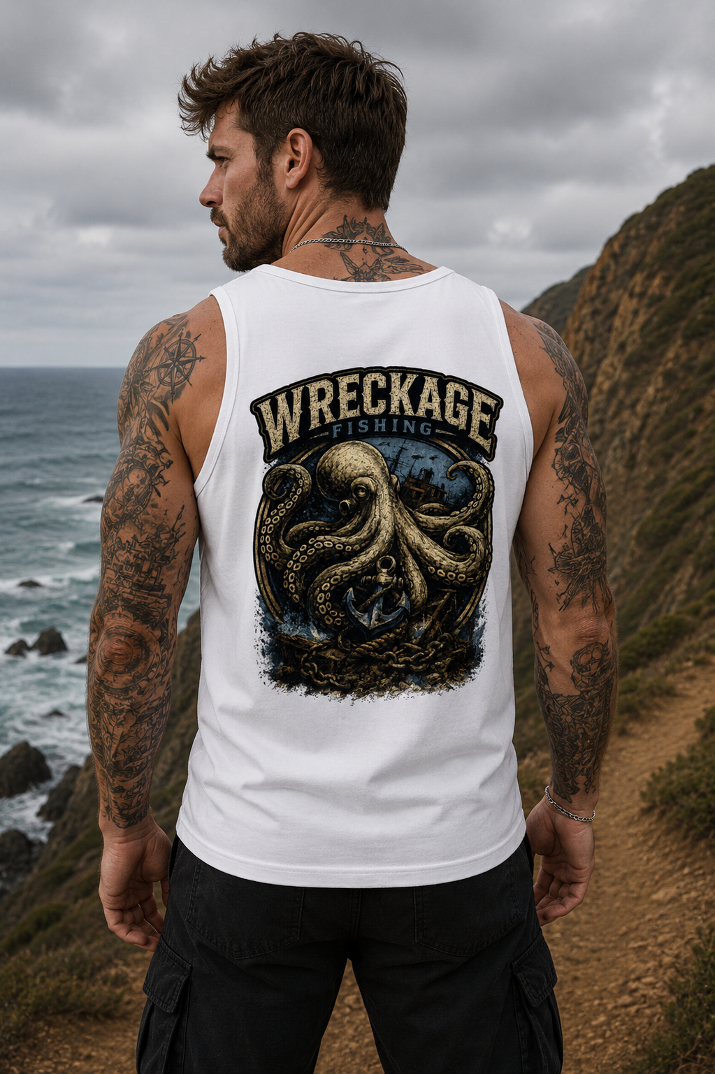 WF octopus Mens tank top whitek back.png