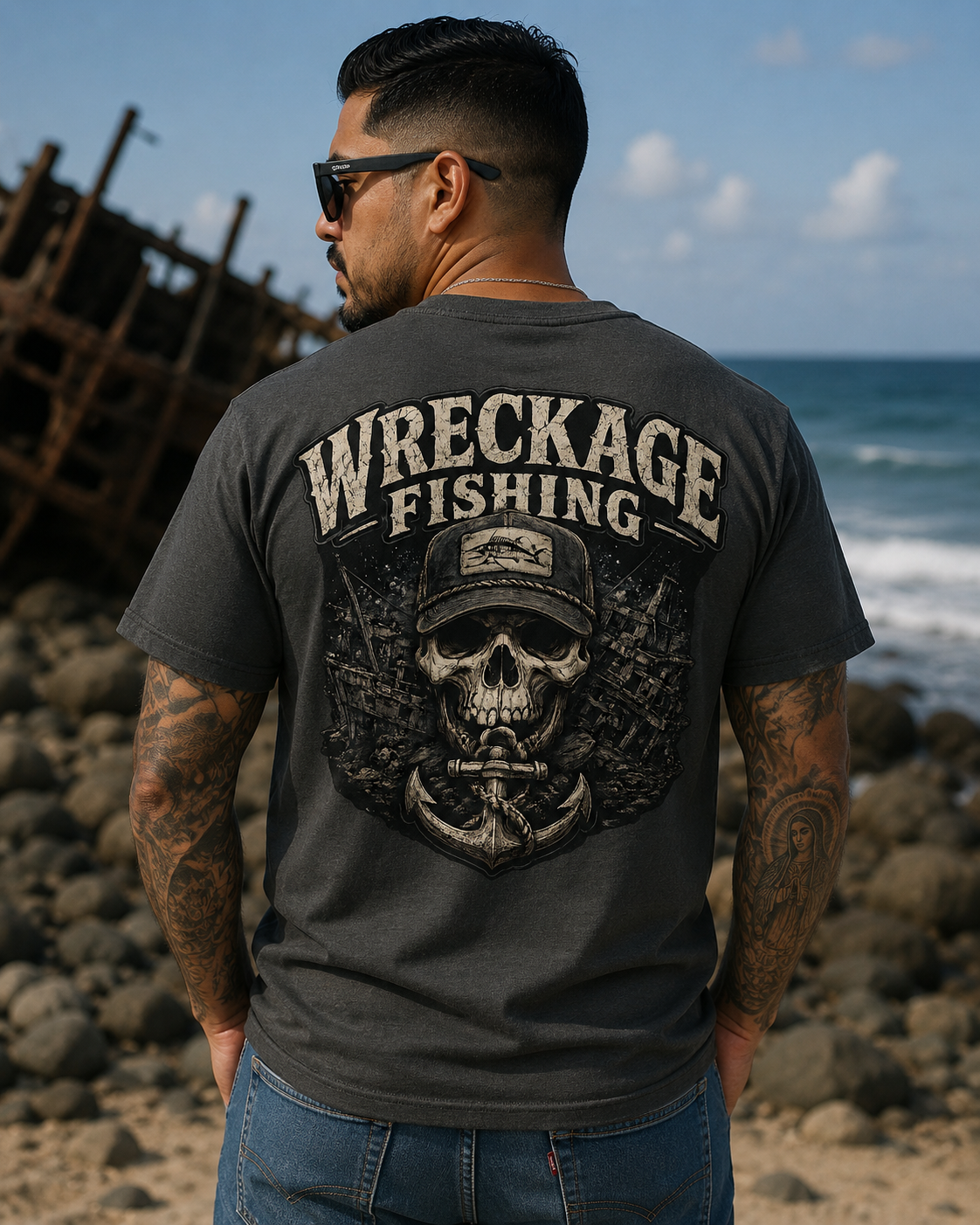 WF Black and Gray Skull Tshirt charcoal back.png