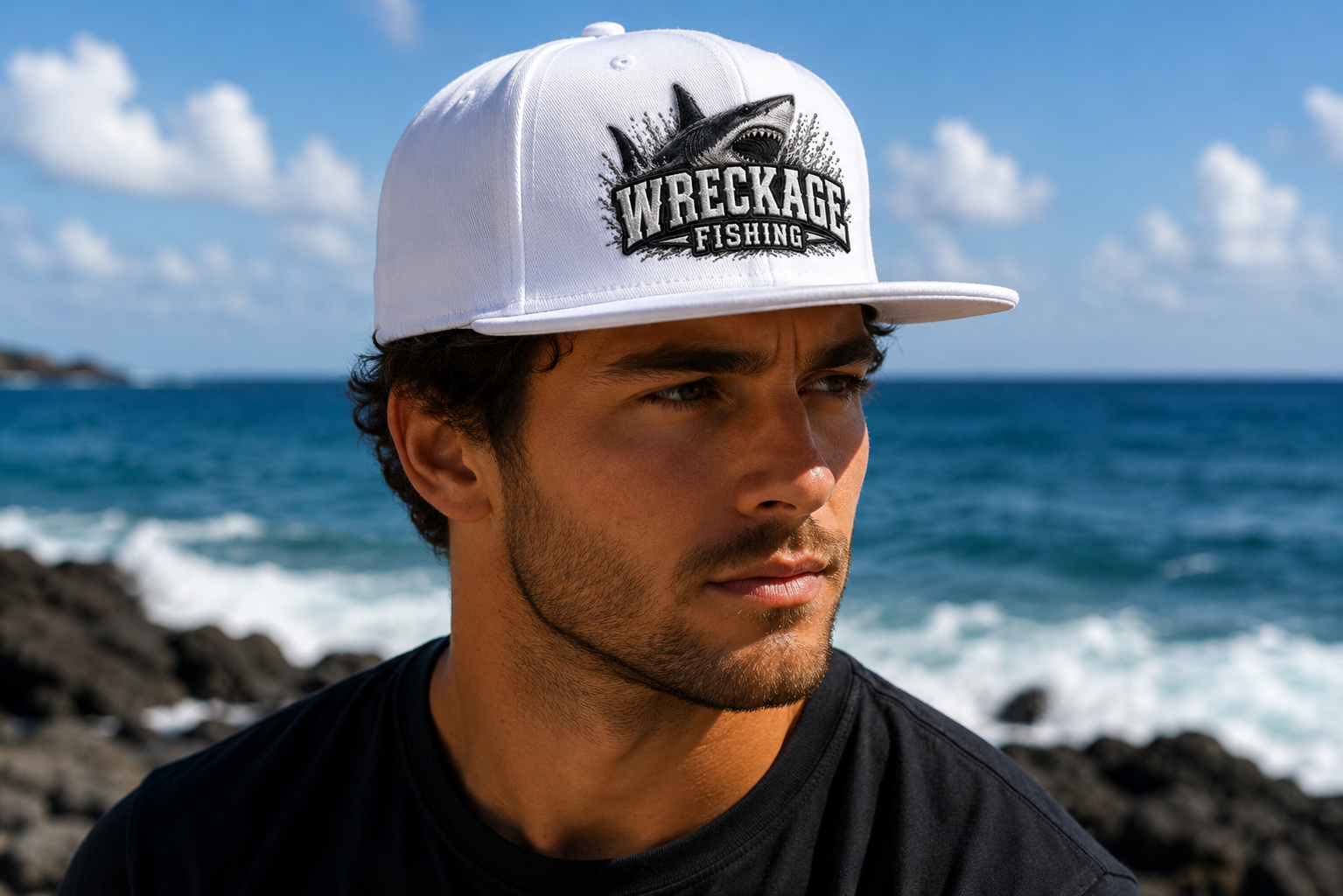 WF Shark Flat Bill Hat white side.png