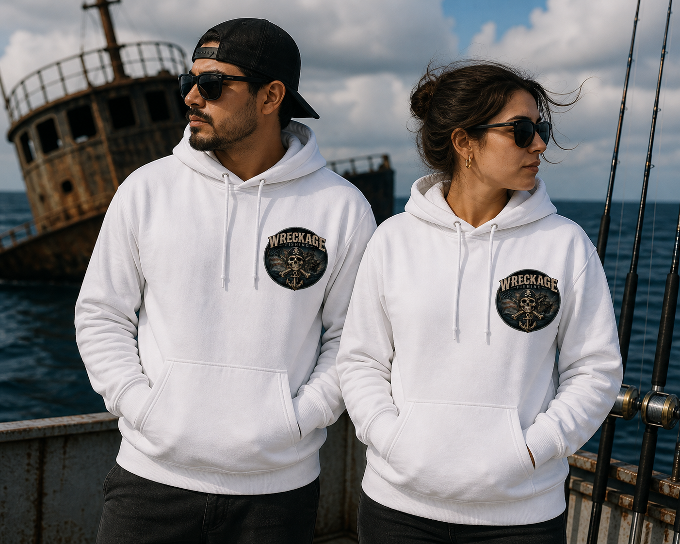 WF Pirate Ship and American Flag Hoodie White front.png