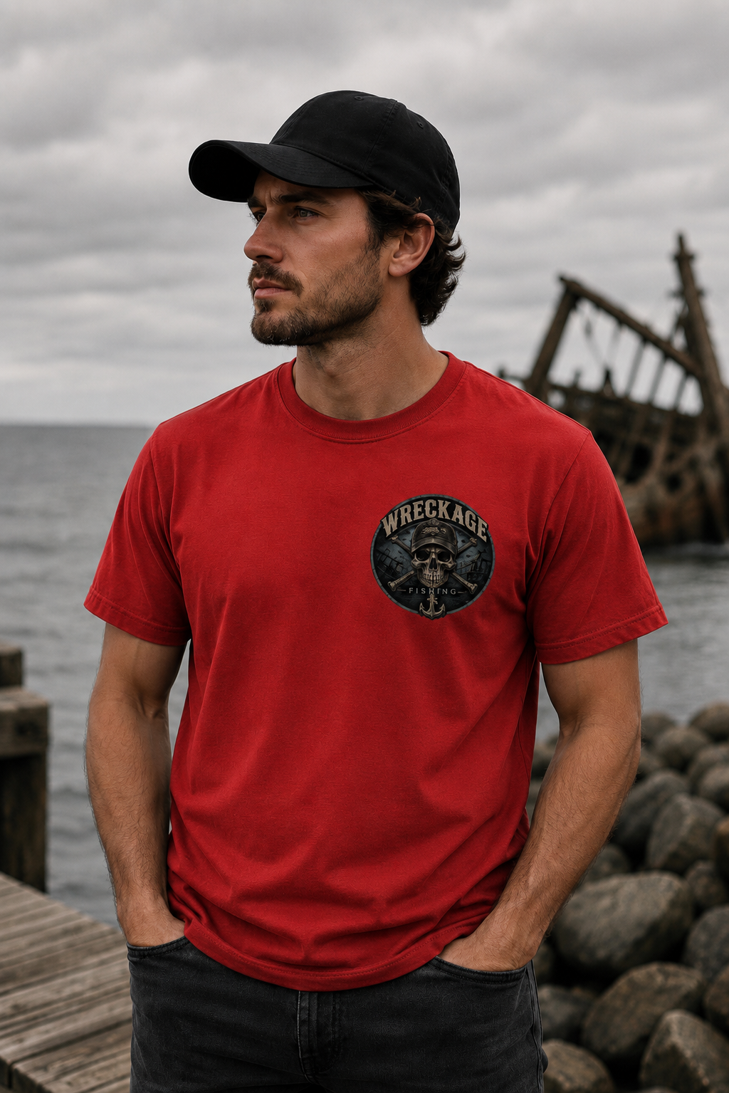 WF Skull and Wreckage Tshirt red front.png