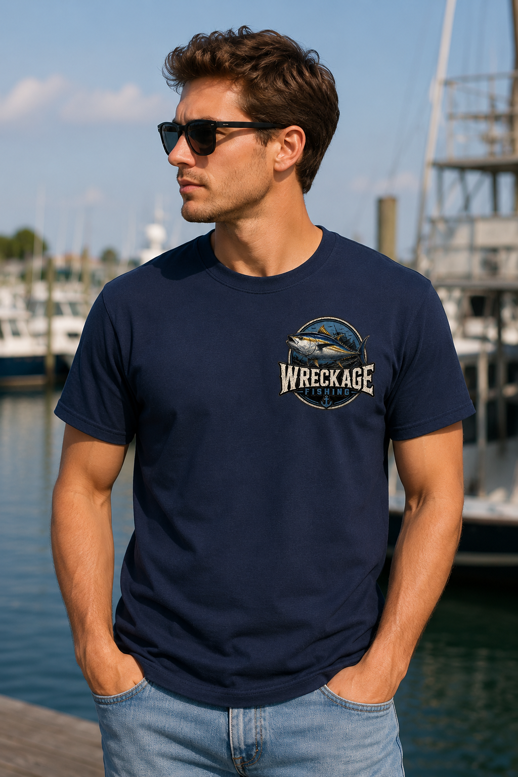 WF Bluefin Tuna Tshirt navy front.png
