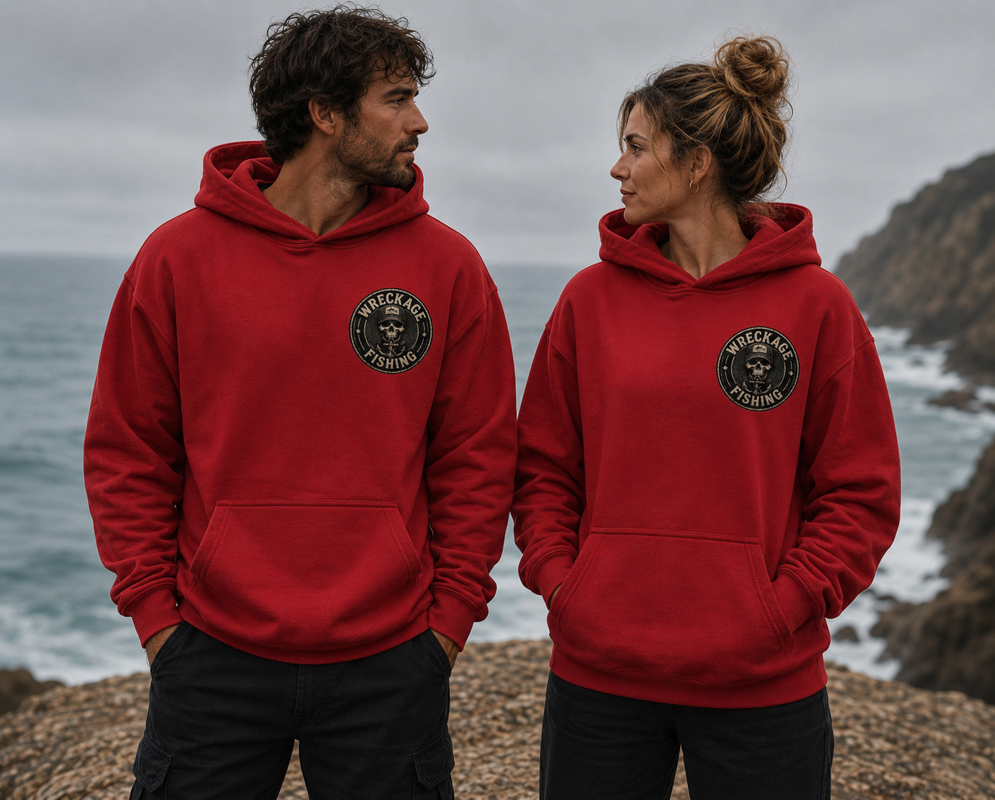 WF Black and Gray Skull Hoodie red front.png
