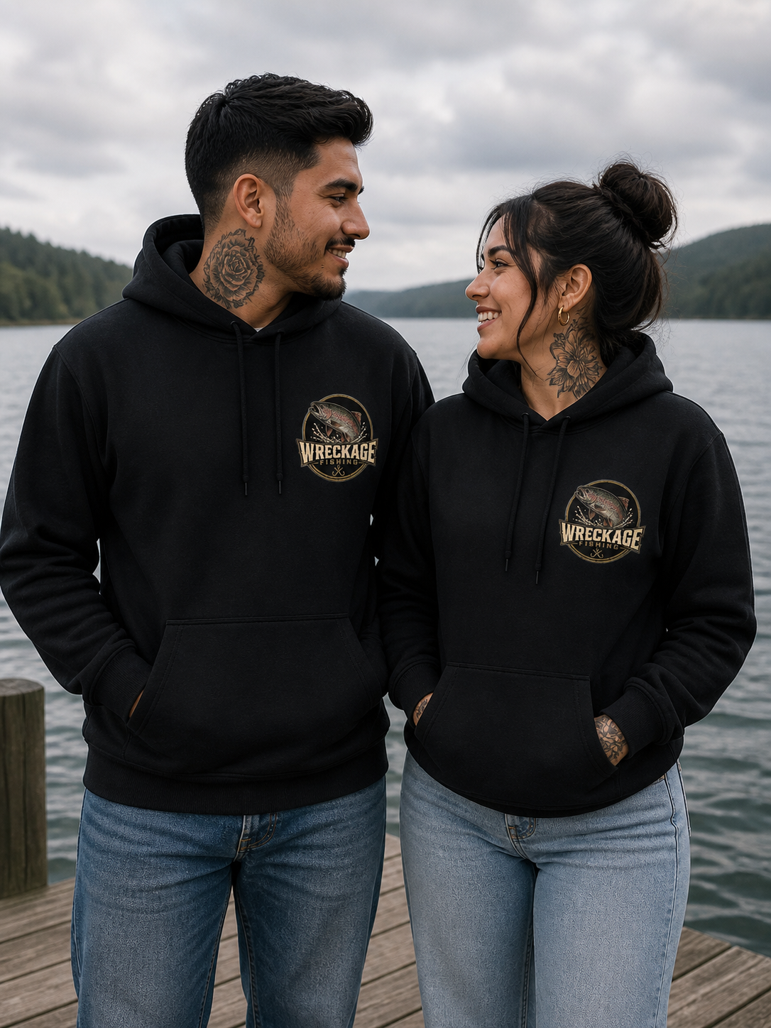 Wreckage Fishing Rainbow Trout Hoodie