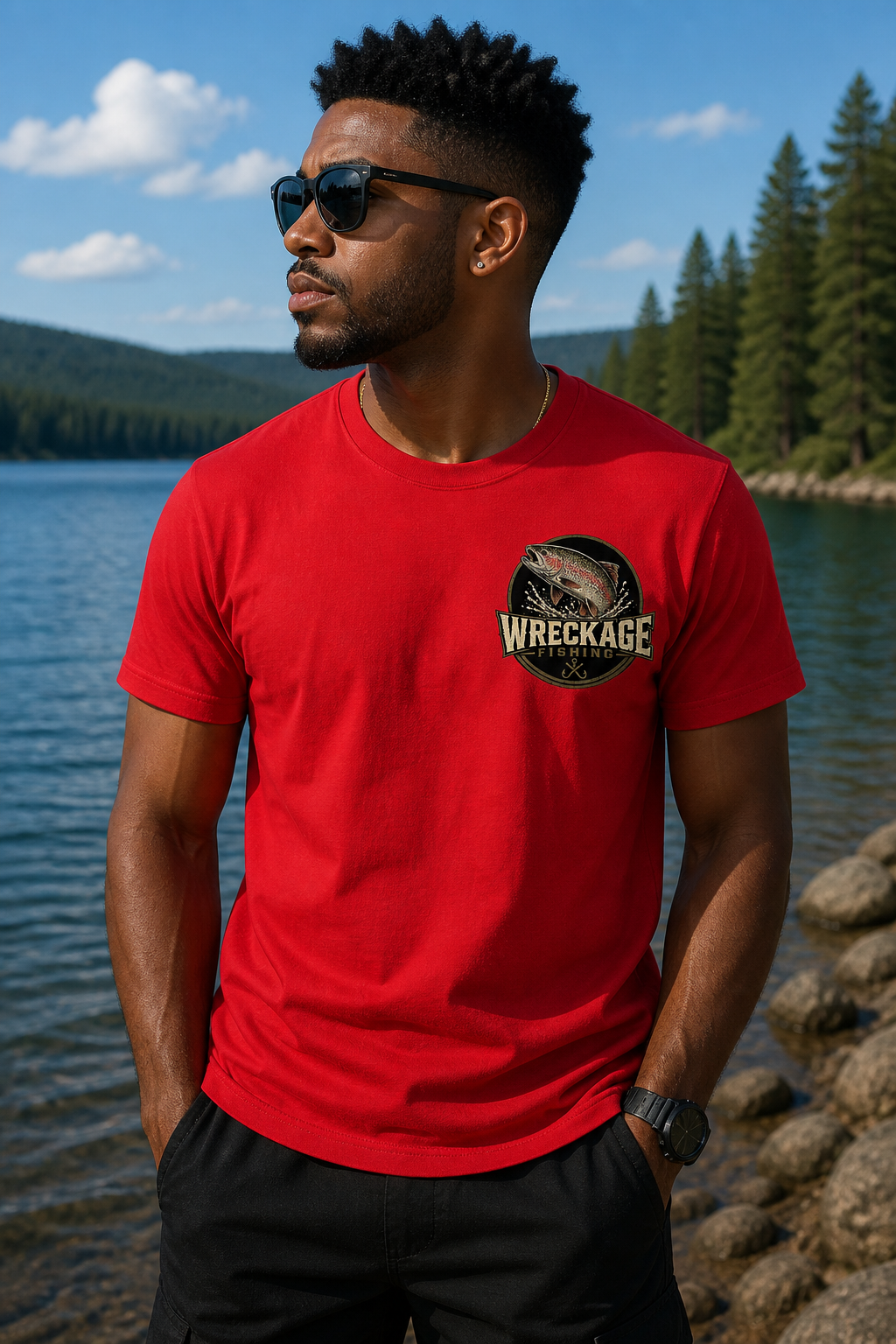 WF Rainbow Trout Tshirt red front.png