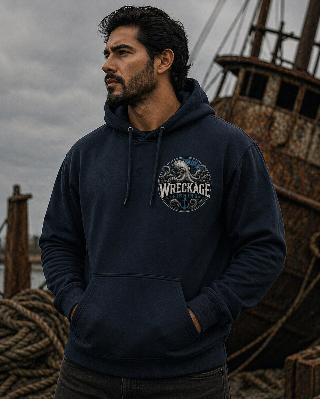 WF Octopus Hoodie Navy Front..png
