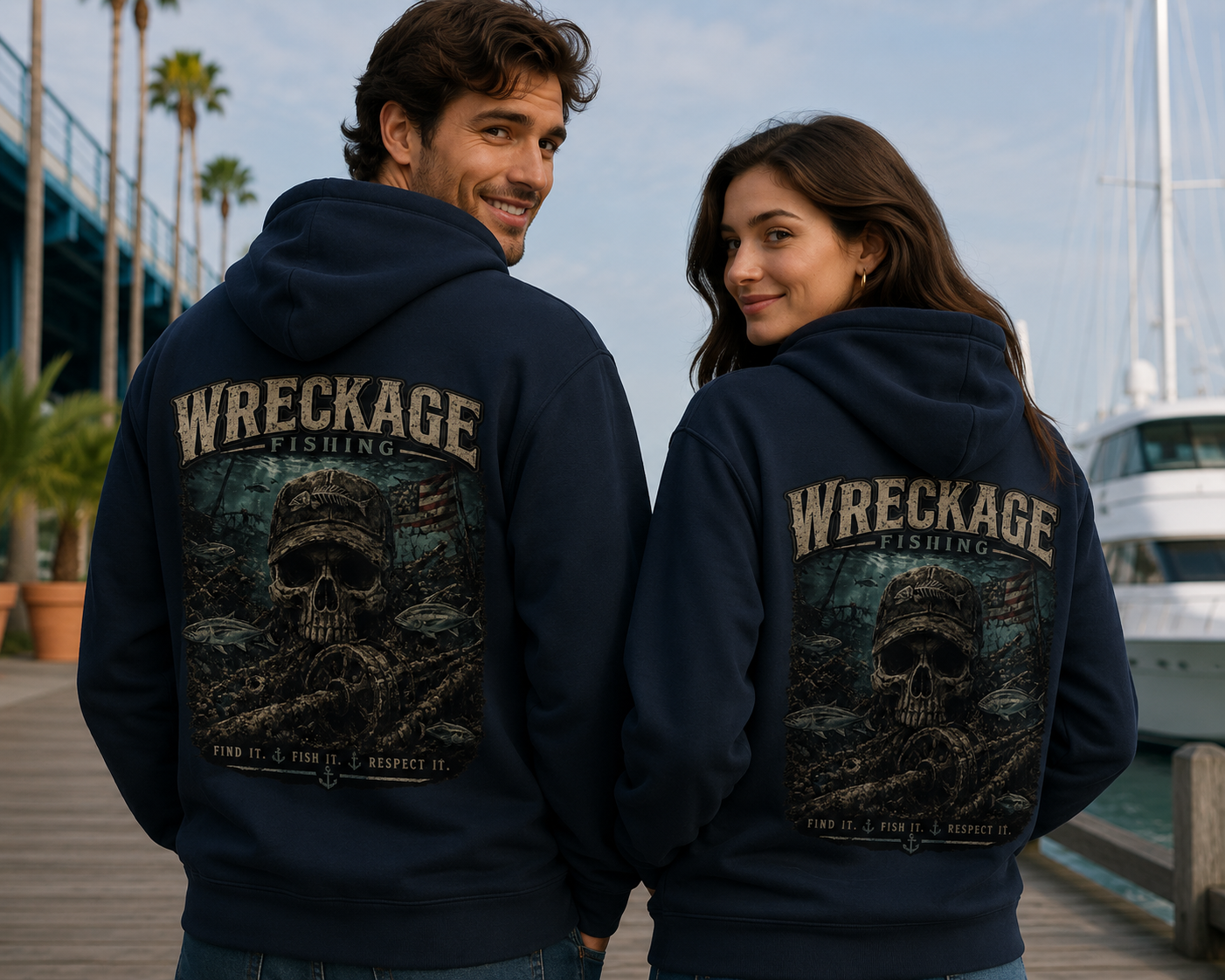 WF Skull and Wreckage hoodie navy back.png