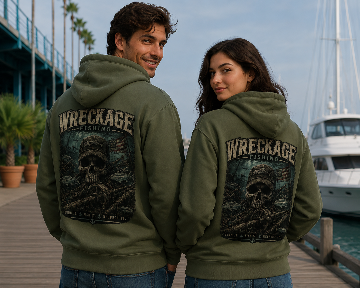 WF Skull and Wreckage hoodie mgreen back.png