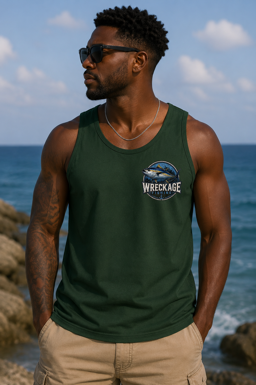WF Bluefin tuna Mens Tank top fgreen front.png