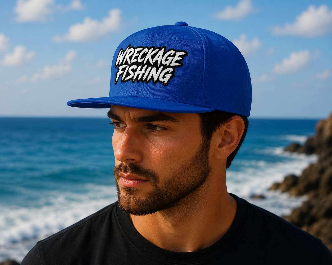 WF Logo Flat Bill Hat royal side.png