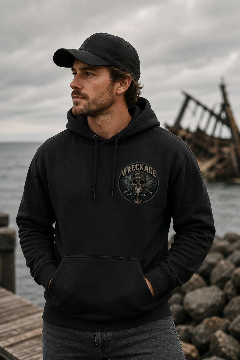 WF Skull and Wreckage hoodie black front.png