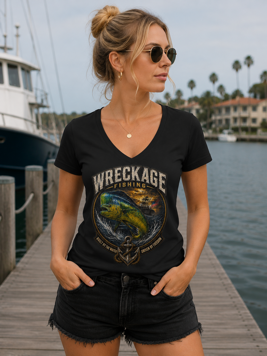 WF Dorado Women's V-Neck Black.png
