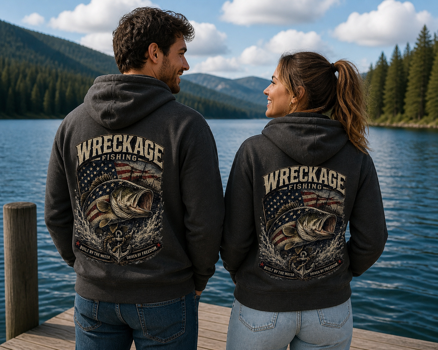 WF Patriotic Bass hoodie charcoal back.png