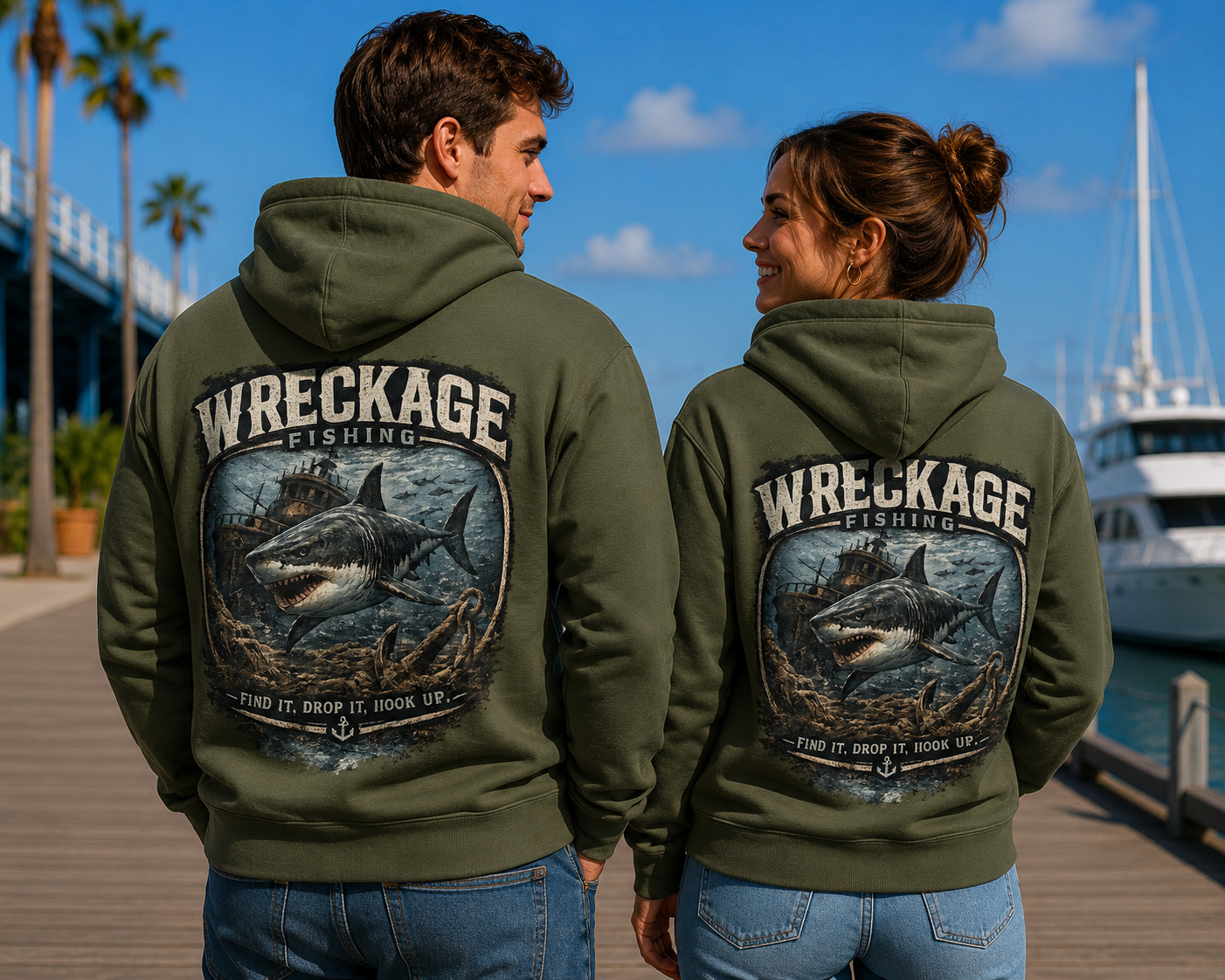 Wreckage Fishing Shark Hoodie