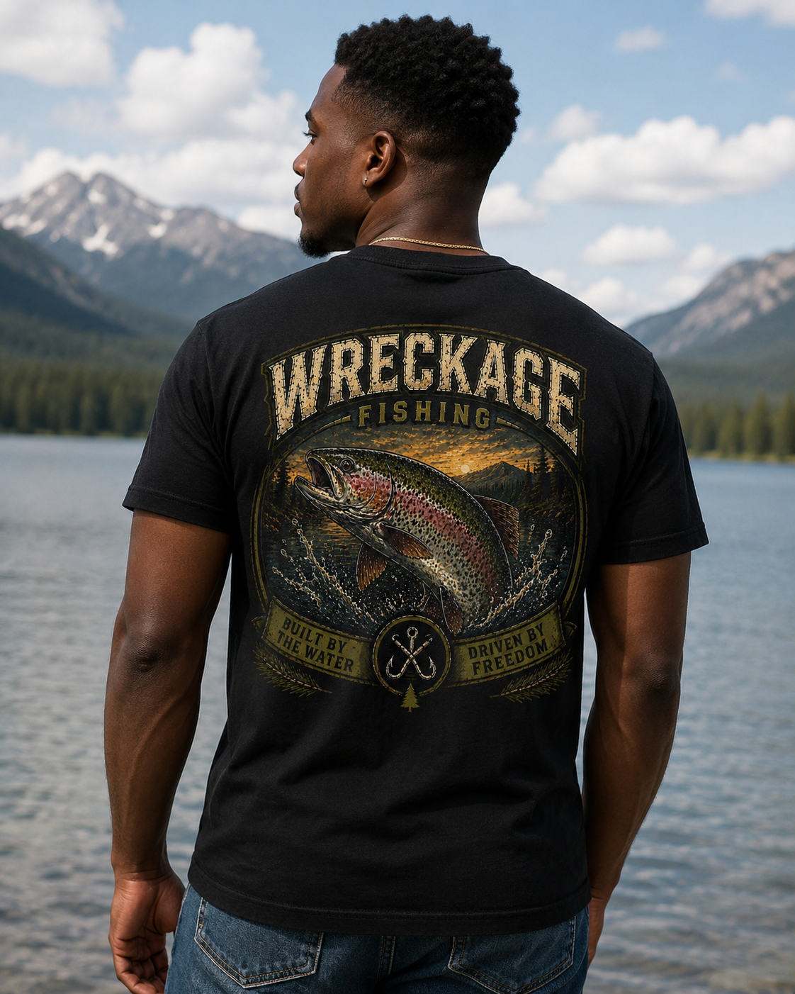 WF Rainbow Trout Tshirt Black Back.png