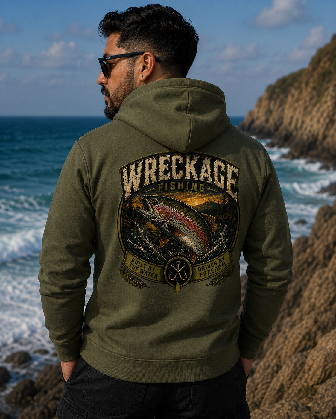 WF Rainbow Trout Hoodie mgreen Back.png