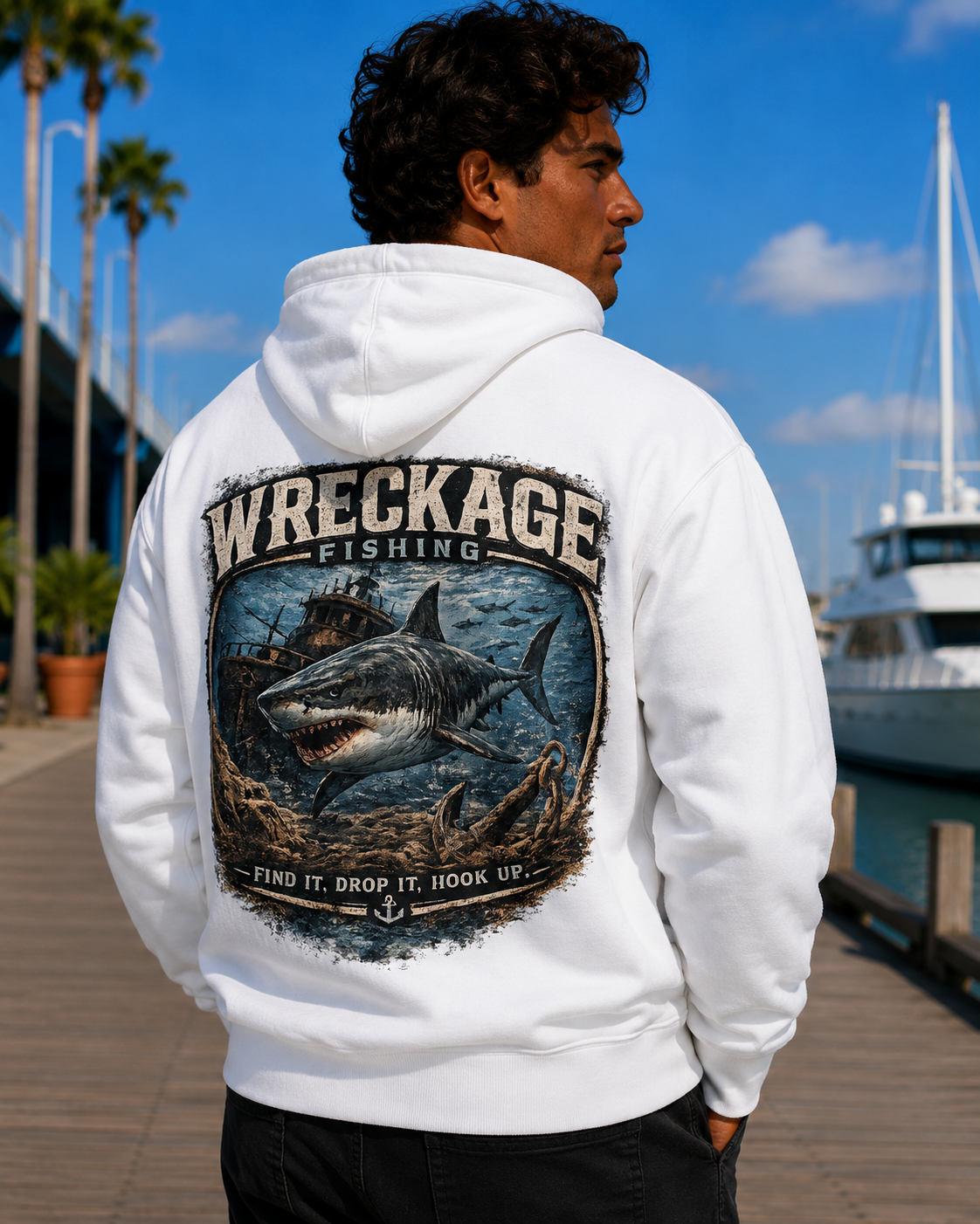 Wreckage Fishing Shark Hoodie